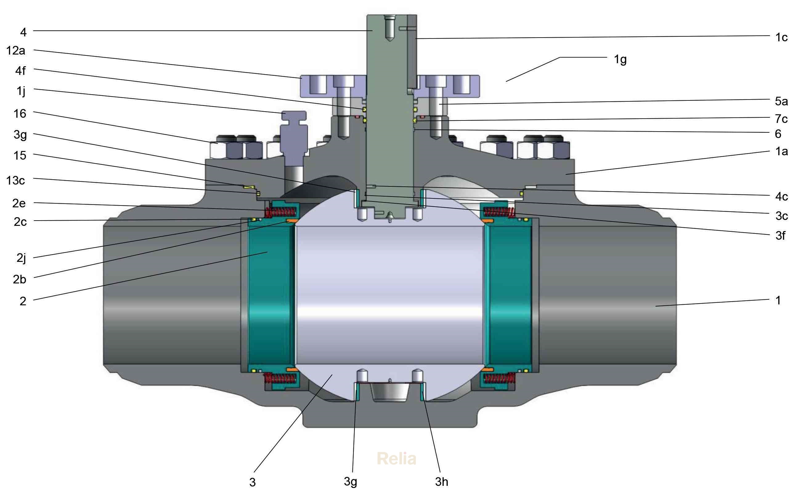 top entry trunnion mounted ball valve drawing