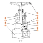 bolted bonnet forged globe valve drawing