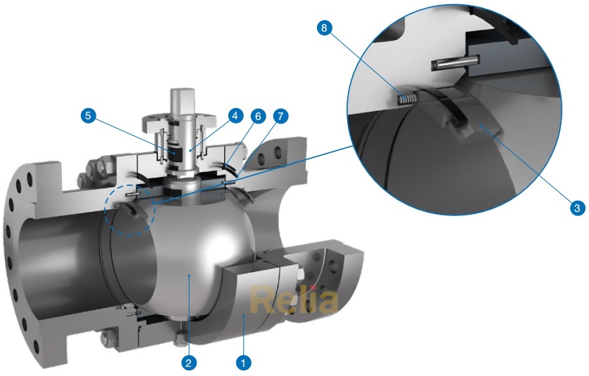 metal seated trunnion mounted ball valve for high temperature, high pressure