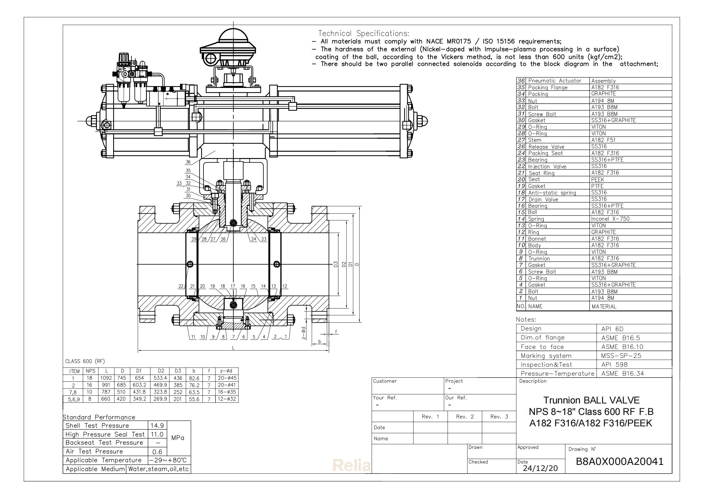 stainless steel trunnion ball valve drawing