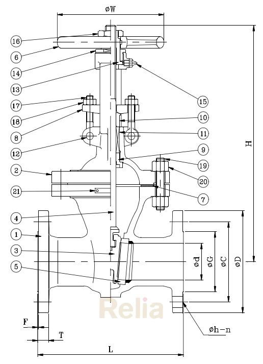 Class 300 gate valve drawing