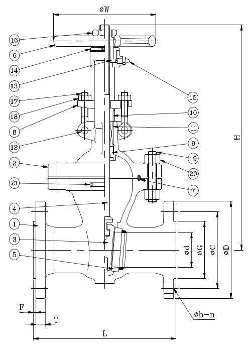 gate valve class 900 drawing
