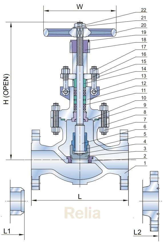 10 inch globe valve drawing