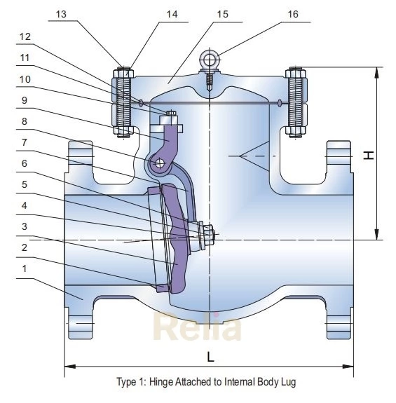 class 1500 swing check valve drawing