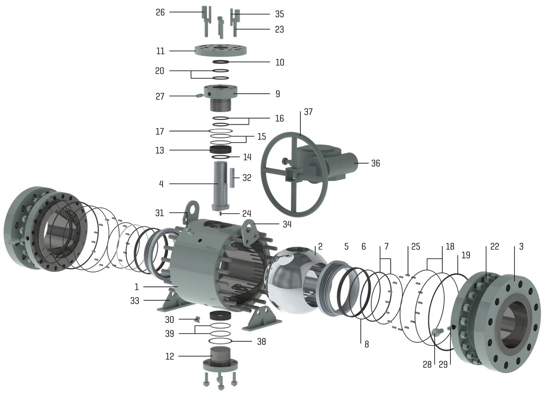 external trunnion ball valve